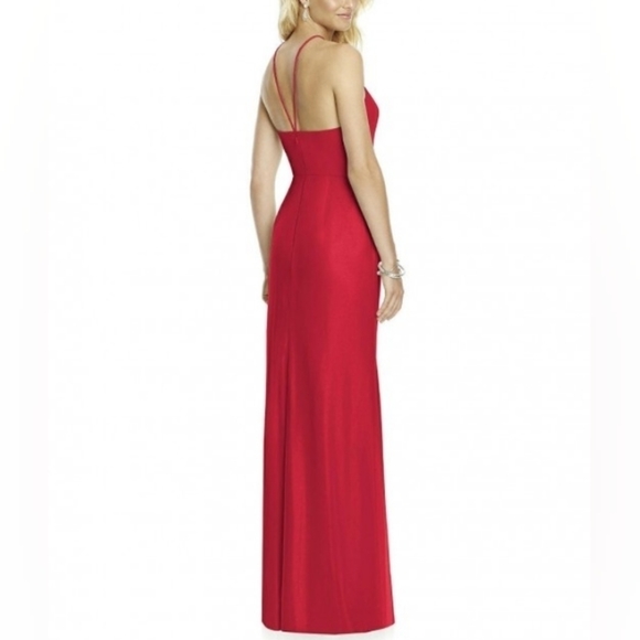 NWT After Six Halter Dress in Merlot Sparkle - Picture 3 of 7